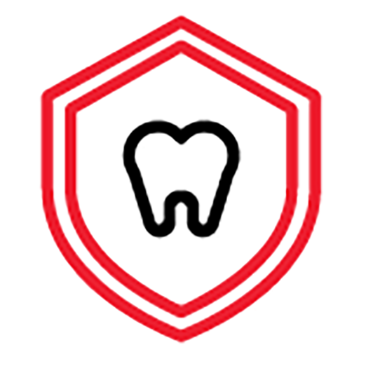 Red shield with tooth vector
