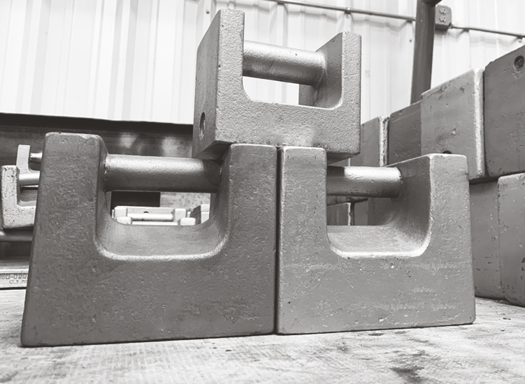 A stack of calibration weights