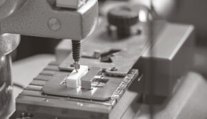 Close-up of a boring machine head