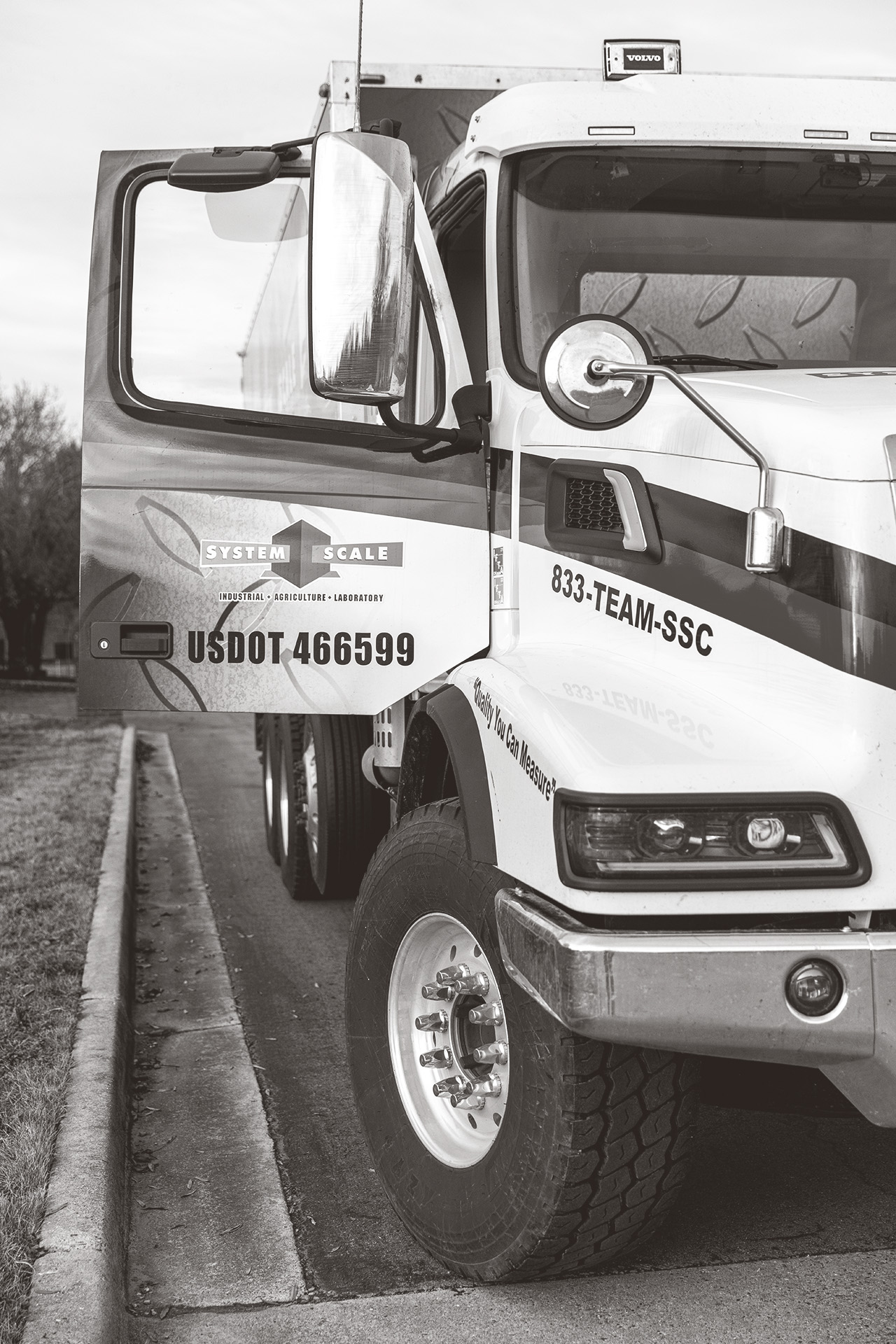 System Scale truck cab with passenger door open