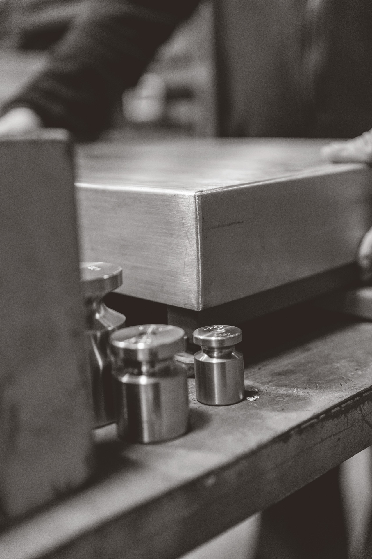 Close-up of engineer working on an industrial scale