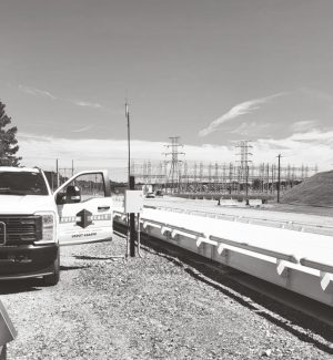 system scale work truck next to a truck scale